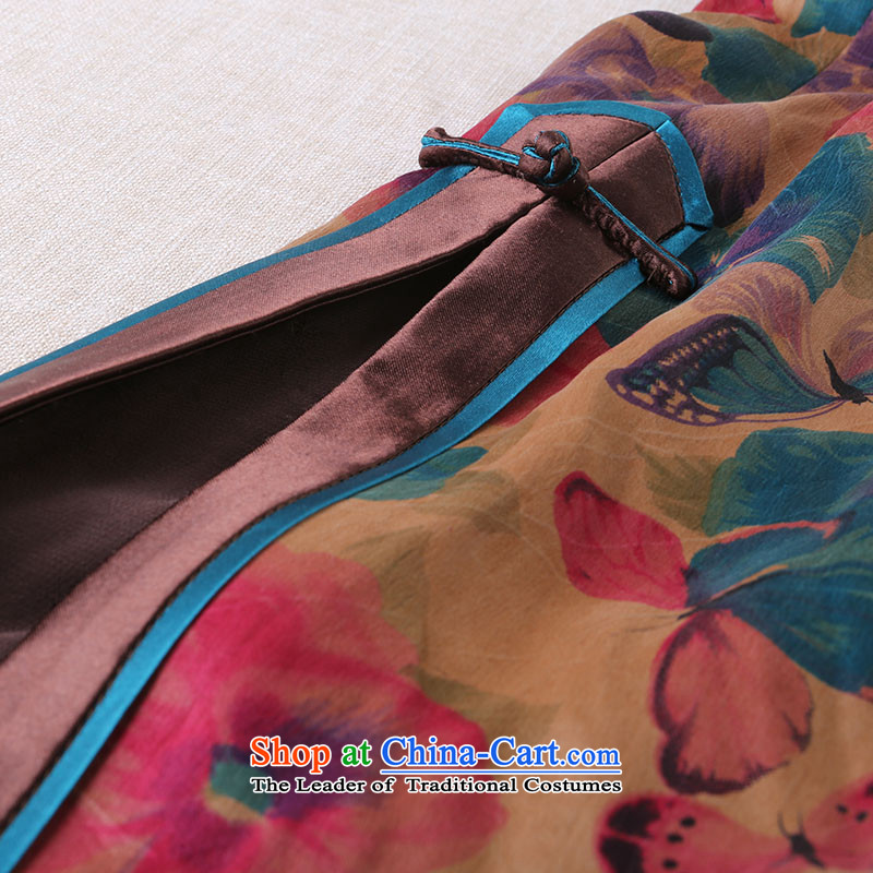 A Pinwheel Without Wind Kam Joseph Yat long Silk Cheongsam improved 2015 Stamp new spring and summer retro cheongsam dress suit XL, Yat Lady , , , shopping on the Internet