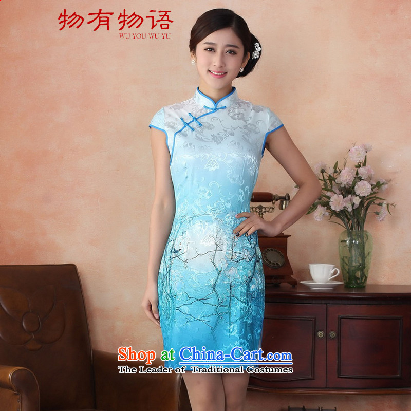 With the Chinese qipao on chip Sau San short-sleeved new Phoenix cheongsam improved Stylish retro qipao gown?0239 XXL toasting champagne marriage