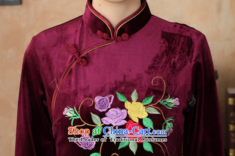 In accordance with the fuser trendy new for women to improve their daily Tang dynasty qipao stretch of filigree embroidered short-sleeved qipao in Sau San skirt LGD/TD0042# wine red 2XL Photo, prices, brand platters! The elections are supplied in the national character of distribution, so action, buy now enjoy more preferential! As soon as possible.