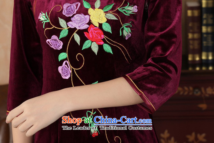 In accordance with the fuser trendy new for women to improve their daily Tang dynasty qipao stretch of filigree embroidered short-sleeved qipao in Sau San skirt LGD/TD0042# wine red 2XL Photo, prices, brand platters! The elections are supplied in the national character of distribution, so action, buy now enjoy more preferential! As soon as possible.