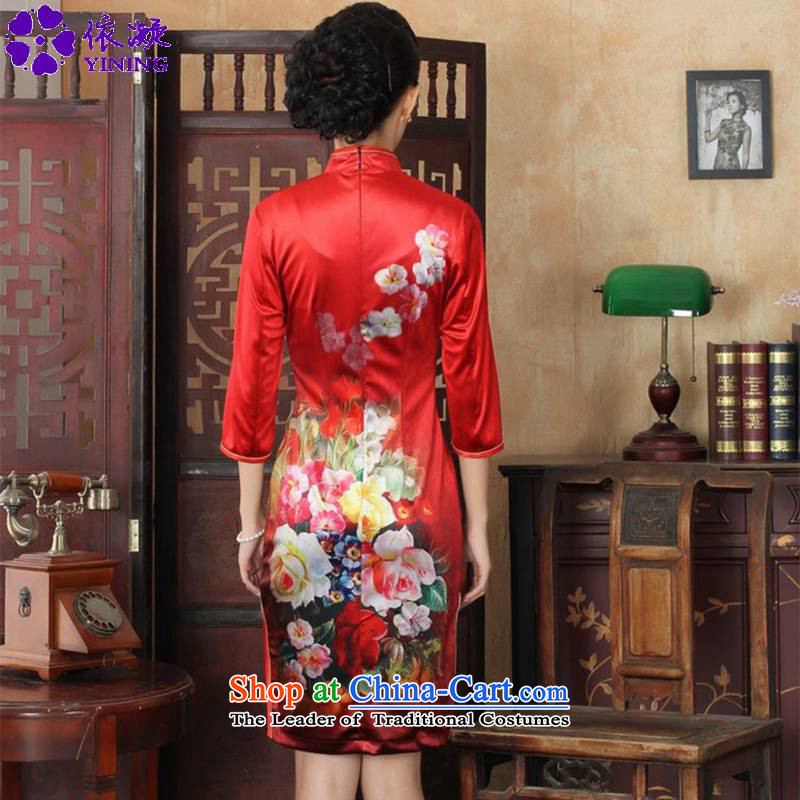 In accordance with the fuser trendy new for women cheongsam ethnic Kim scouring pads poster Sau San 7 cuff cheongsam dress LGD/TD0033# figure S, in accordance with the fuser has been pressed shopping on the Internet