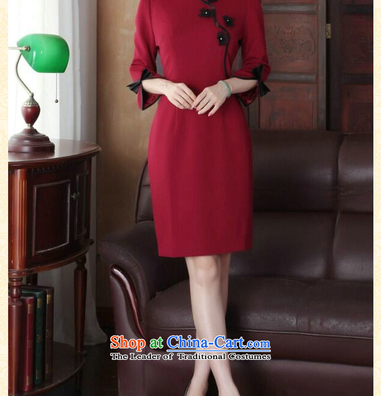 Dan smoke cheongsam dress Chinese improved collar manually stereo spend maschen-moden cheongsam dress banquet qipao services wine red M picture, prices, brand platters! The elections are supplied in the national character of distribution, so action, buy now enjoy more preferential! As soon as possible.