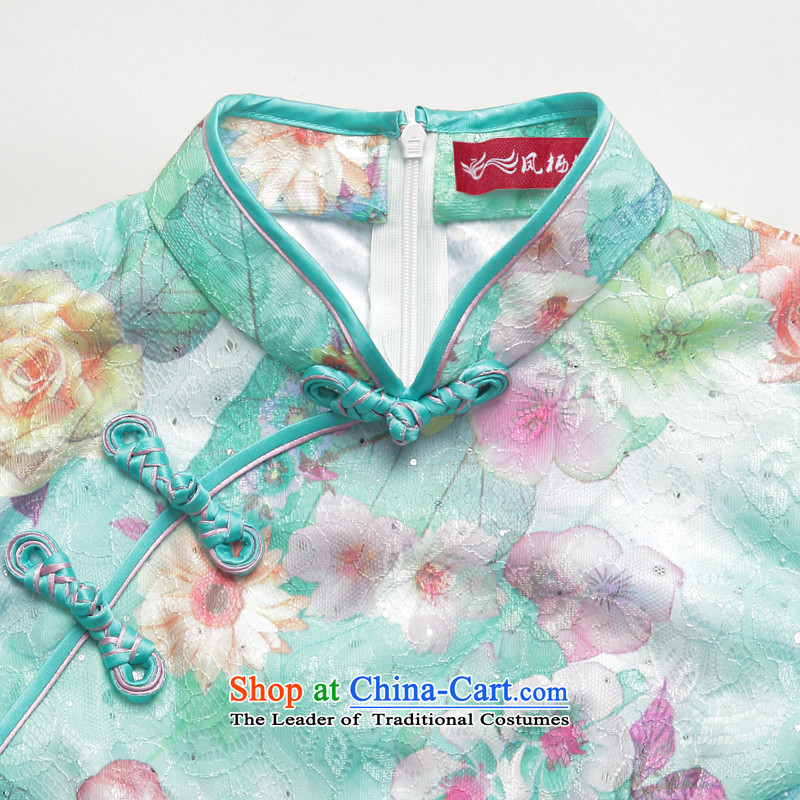 Bong-cycle Hui ( ) migratory 7475 improved qipao 2015 Summer new stylish lace cheongsam dress suit , L, Bong-dwelling DQ1597 7475 , , , shopping on the Internet