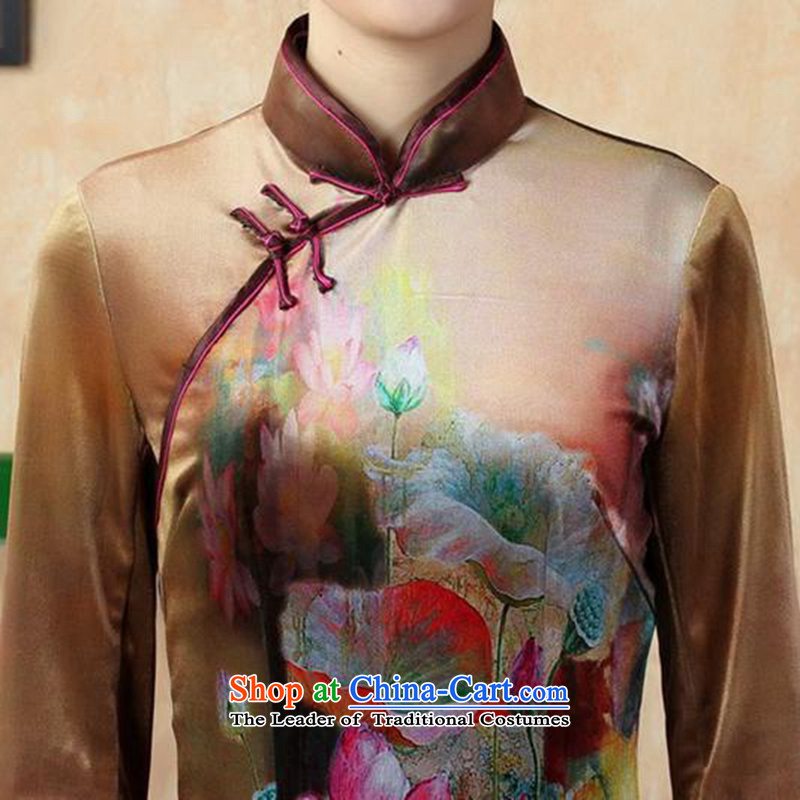 In accordance with the fuser trendy new for women of ethnic improved Tang dynasty cheongsam collar Classic tray clip hand-painted Sau San Tong replacing cheongsam dress LGD/TD0009# figure , L, in accordance with the fuser has been pressed shopping on the