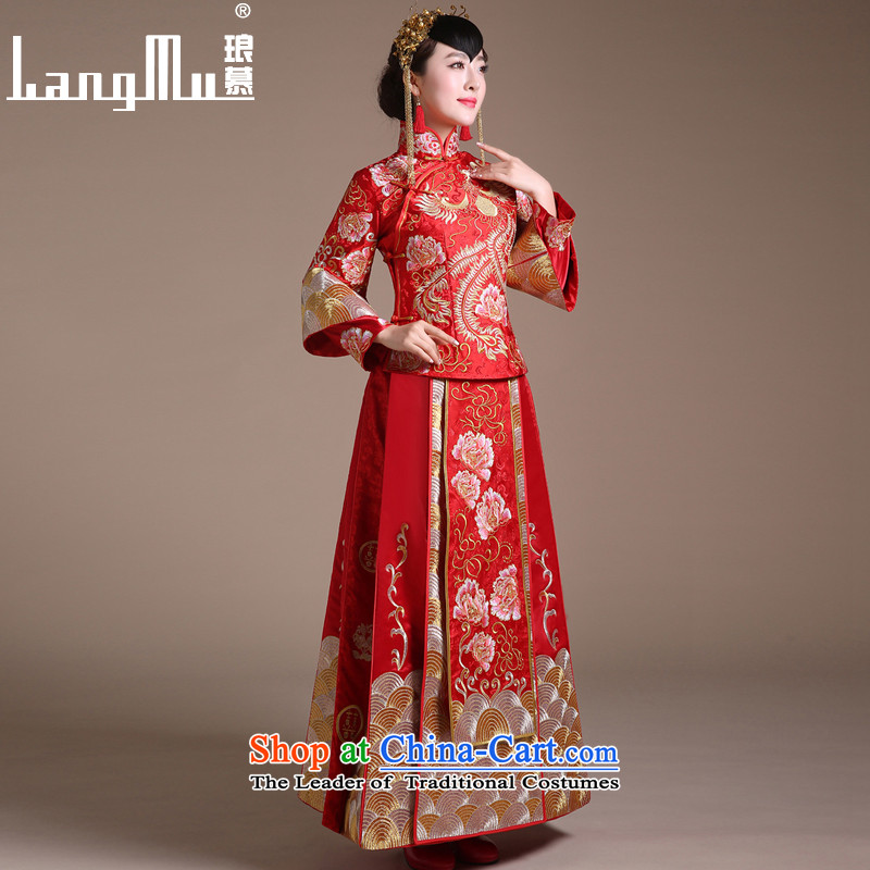 The new 2015 Luang Sau Wo Service Soo kimono dragon use Chinese wedding dresses retro bride bows services lace luxury petticoats M, Luang in , , , shopping on the Internet