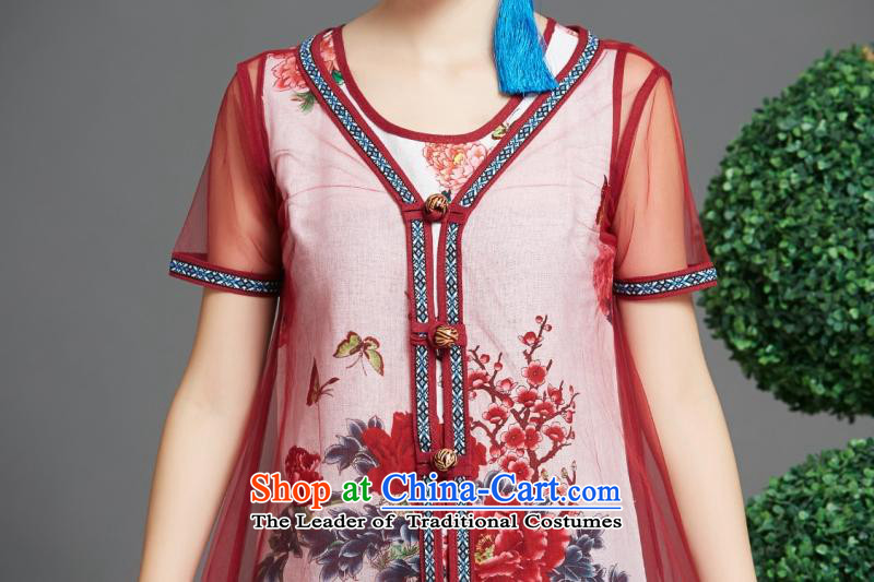 Gil Park, summer 2015 new ethnic retro arts cheongsam gauze two kits dresses F1502# female red XXL picture, prices, brand platters! The elections are supplied in the national character of distribution, so action, buy now enjoy more preferential! As soon as possible.
