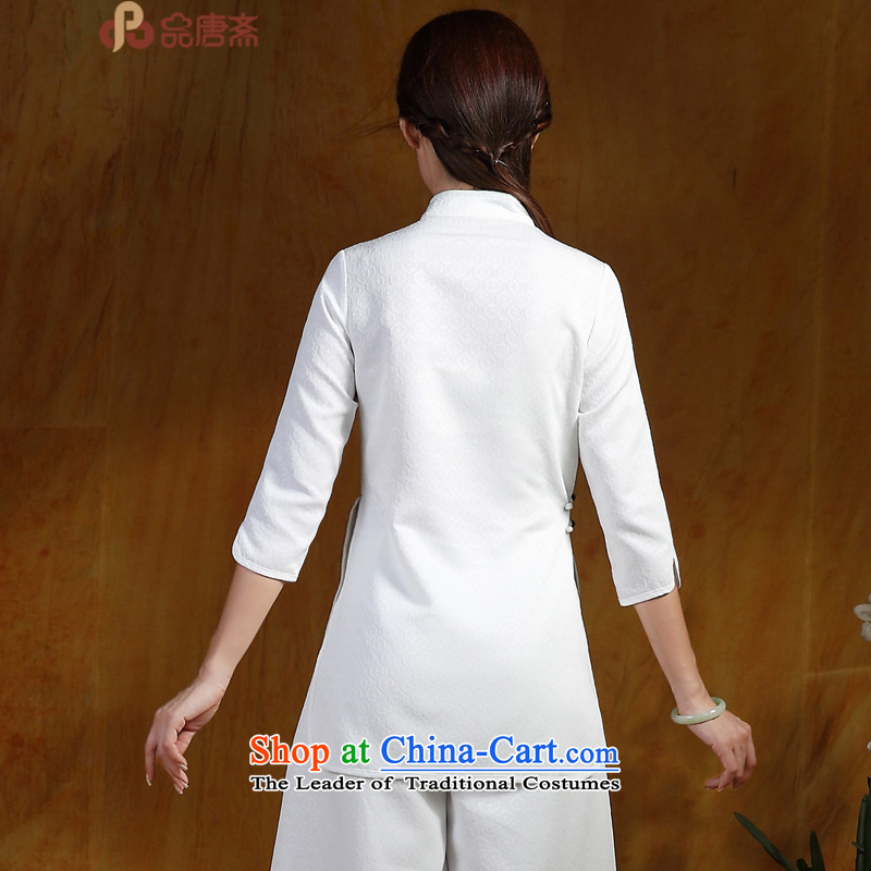 No. of Ramadan Chinese Tang Tang Women's clothes China wind in the retro long 7 Improved Han-sleeved T-shirt white L, products qipao Tang Ramadan , , , shopping on the Internet