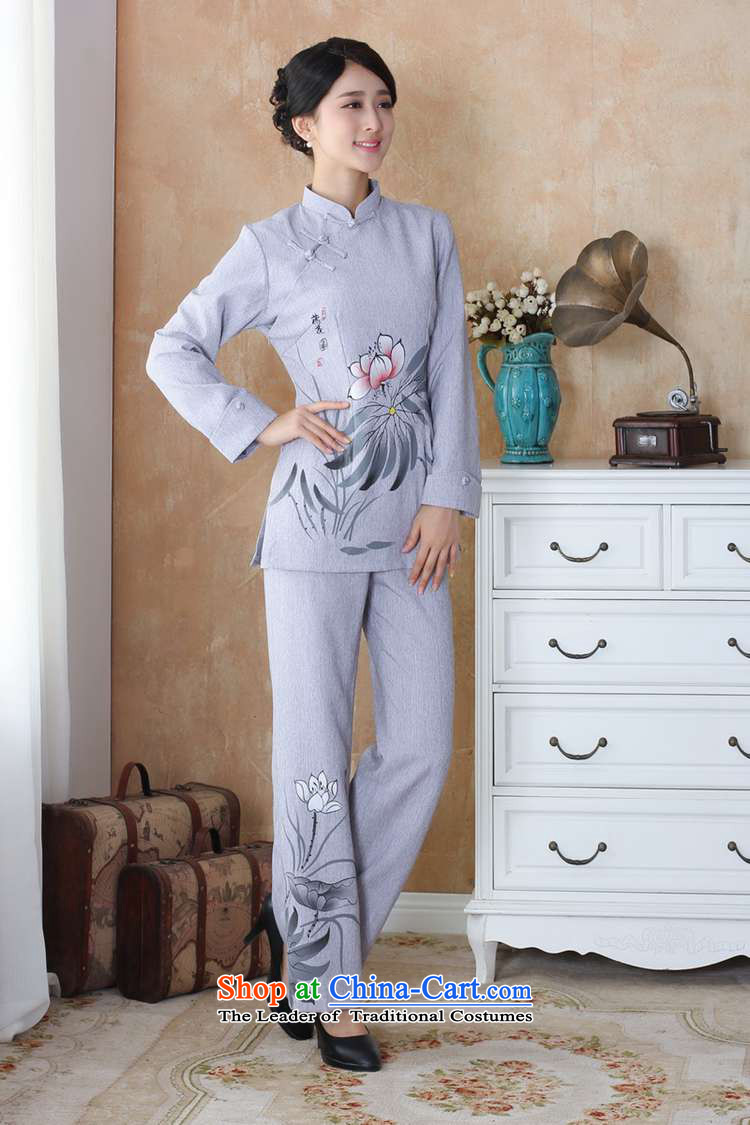 In accordance with the new spring and autumn gel women of ethnic improved Tang dynasty Mock-neck hand-painted Sau San Tong load long-sleeved shirt WNS/2508-2# Kit Kit Gray 4XL Photo, prices, brand platters! The elections are supplied in the national character of distribution, so action, buy now enjoy more preferential! As soon as possible.