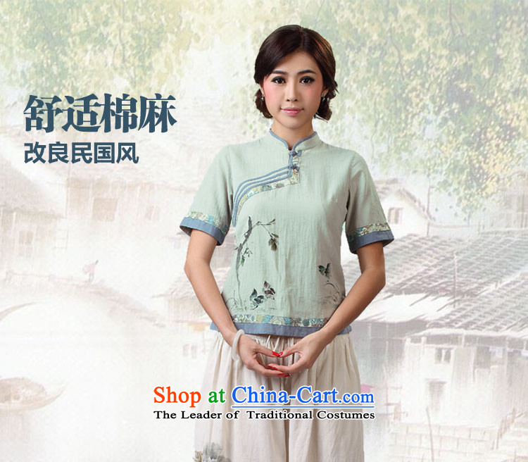 Tang Tang Dynasty Ramadan No. female summer China wind retro-fit short qipao cotton linen clothes XXXL gray-blue photo, prices, brand platters! The elections are supplied in the national character of distribution, so action, buy now enjoy more preferential! As soon as possible.