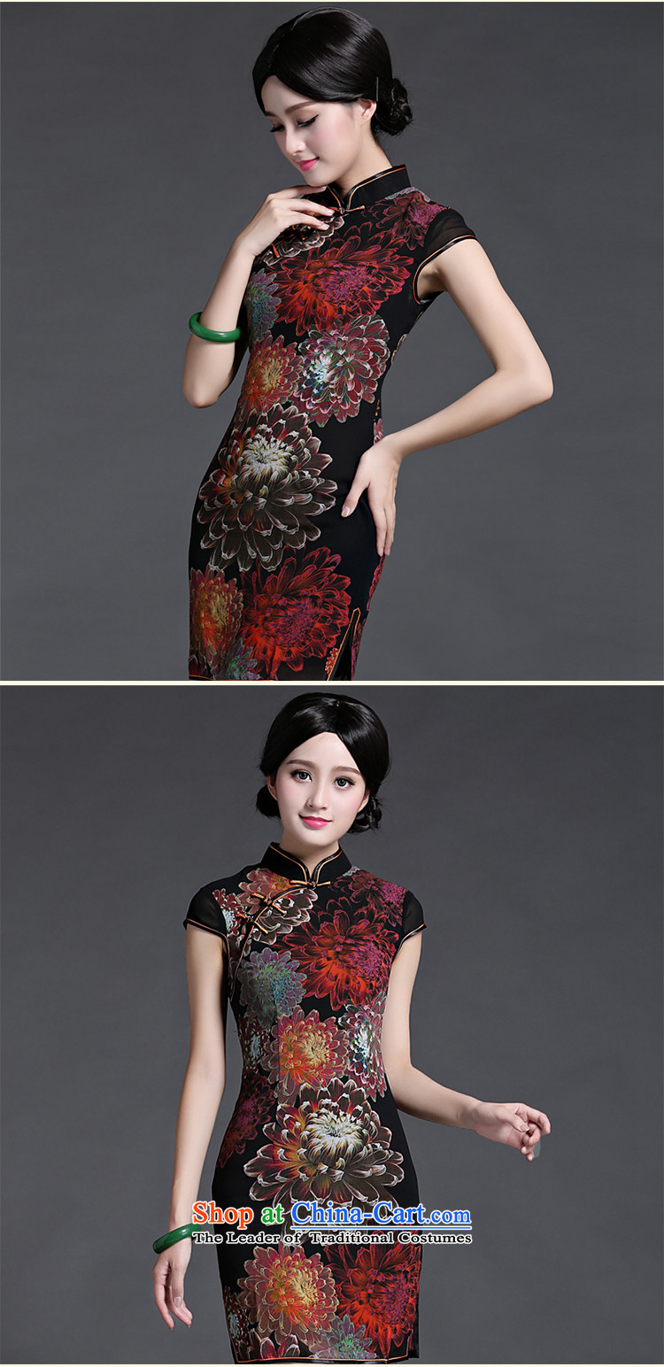 China Ethnic classic spring and summer load short-sleeved Ms. shoulder even cheongsam dress Chinese Antique improved daily short, thin black graphics XXL picture, prices, brand platters! The elections are supplied in the national character of distribution, so action, buy now enjoy more preferential! As soon as possible.