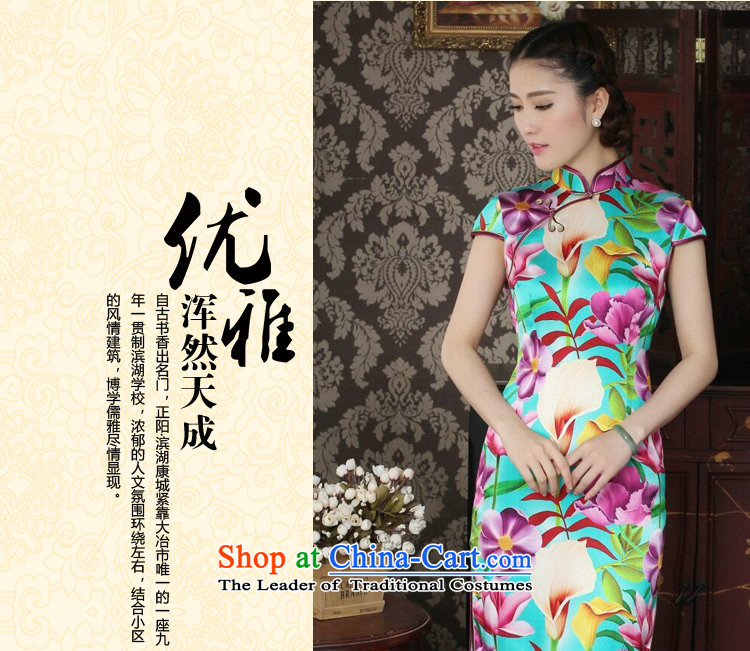 Dan smoke Women's Summer New Silk Cheongsam and fashion Chinese qipao improved Mock-neck herbs extract banquet qipao figure color M brand, prices, picture platters! The elections are supplied in the national character of distribution, so action, buy now enjoy more preferential! As soon as possible.