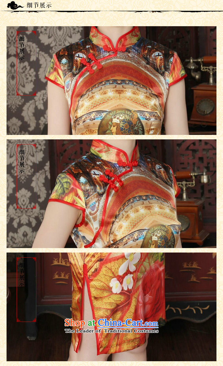 Dan smoke Silk Cheongsam summer new women's Chinese collar improved stylish western daily banquet qipao qipao figure color M brand, prices, picture platters! The elections are supplied in the national character of distribution, so action, buy now enjoy more preferential! As soon as possible.