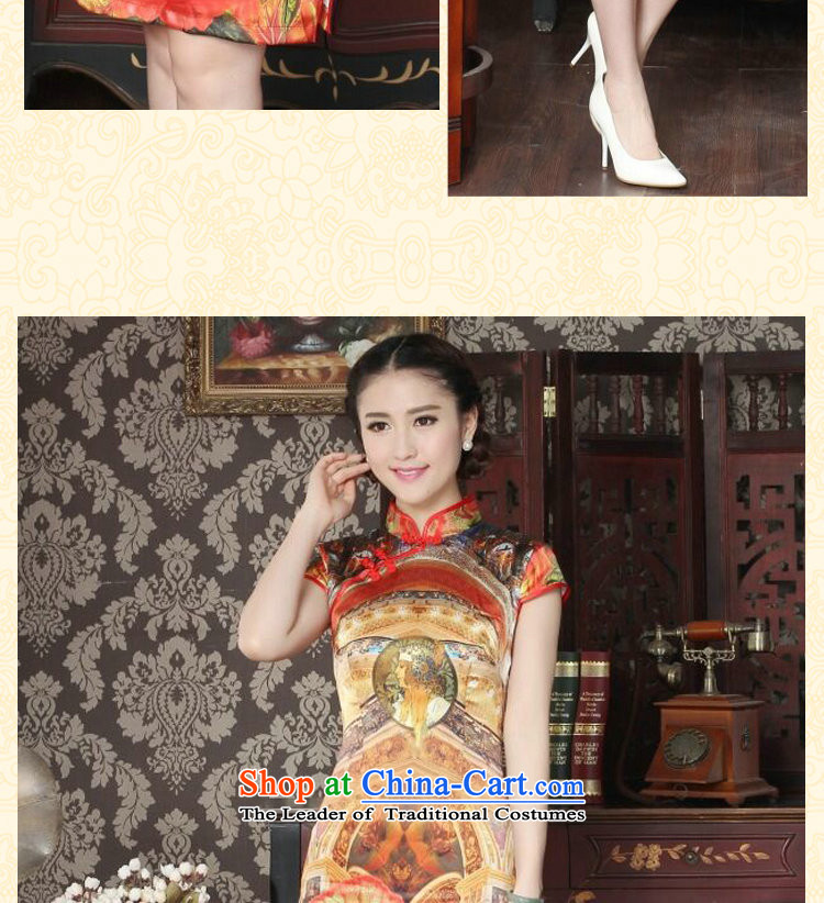 Floral Silk Cheongsam summer new women's Chinese collar improved stylish western daily banquet qipao qipao figure color M brand, prices, picture platters! The elections are supplied in the national character of distribution, so action, buy now enjoy more preferential! As soon as possible.