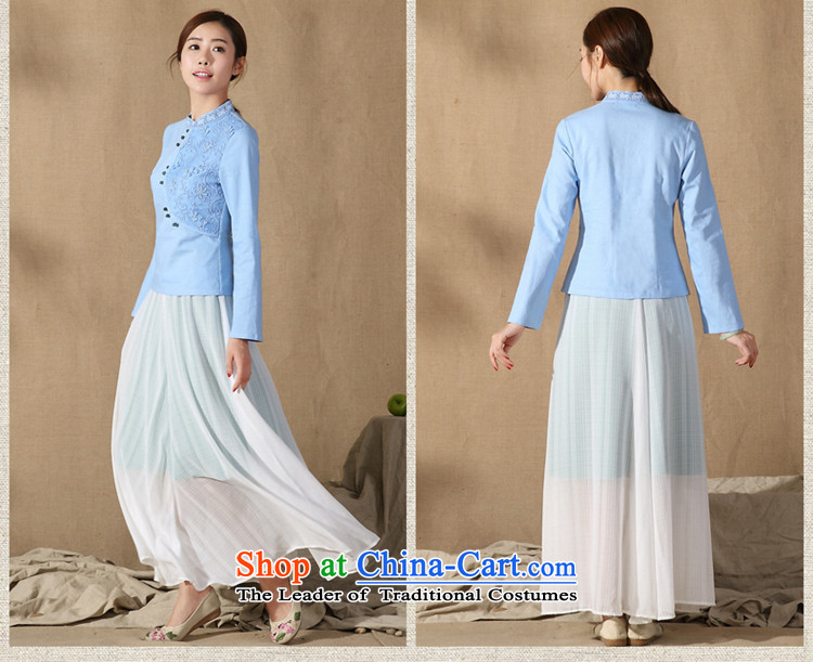 Products for the new fall short of Ramadan, stylish ethnic Chinese cotton linen improved long-sleeved blouses and Tang dynasty blue shirt qipao S picture, prices, brand platters! The elections are supplied in the national character of distribution, so action, buy now enjoy more preferential! As soon as possible.