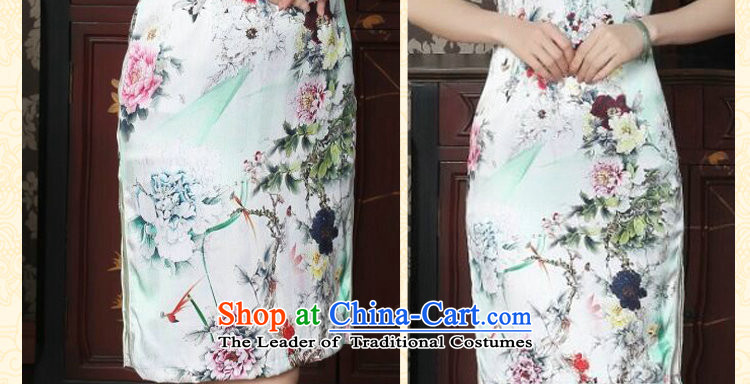 Floral women cheongsam Silk Cheongsam Chinese improved collar summer manually disc detained suit modern sauna Silk Cheongsam Figure Color L picture, prices, brand platters! The elections are supplied in the national character of distribution, so action, buy now enjoy more preferential! As soon as possible.