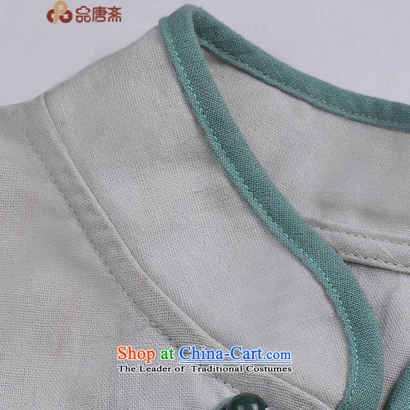 No. of Ramadan 2015 spring outfits Tang new cotton linen Tang Dynasty Chinese women's long-sleeved improved Han-Sau San qipao T-shirt , light gray XL, Tang Ramadan , , , shopping on the Internet