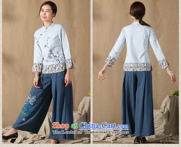 No. of Ramadan Chinese Tang Tang Women's clothes fall inside the new l improved Han-qipao shirt light blue L picture, prices, brand platters! The elections are supplied in the national character of distribution, so action, buy now enjoy more preferential! As soon as possible.