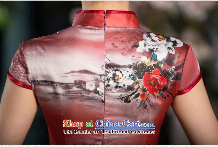 The cross-sa afterclang qipao new 2015 summer short of improvement and Stylish retro Silk Cheongsam Chinese ink sz C1520 red XL Photo, prices, brand platters! The elections are supplied in the national character of distribution, so action, buy now enjoy more preferential! As soon as possible.
