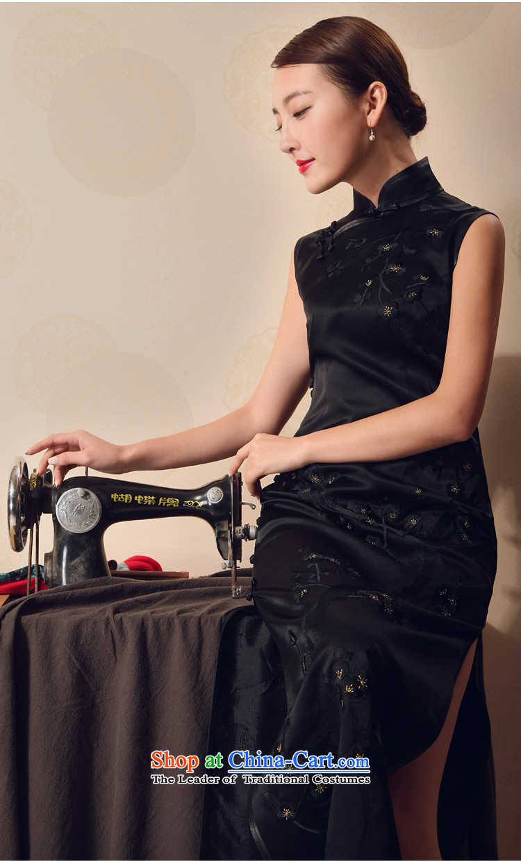 Love of birds ink Mui Summer 2015 new full heavyweight silk embroidery cheongsam QD692 black - 15 days pre-sale prices, pictures, L brand platters! The elections are supplied in the national character of distribution, so action, buy now enjoy more preferential! As soon as possible.