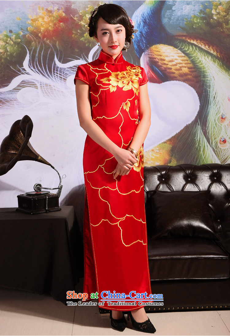 Love of birds 2015 Summer New Chinese Antique embroidery long marriages bows services red qipao QD699 RED XXL picture, prices, brand platters! The elections are supplied in the national character of distribution, so action, buy now enjoy more preferential! As soon as possible.