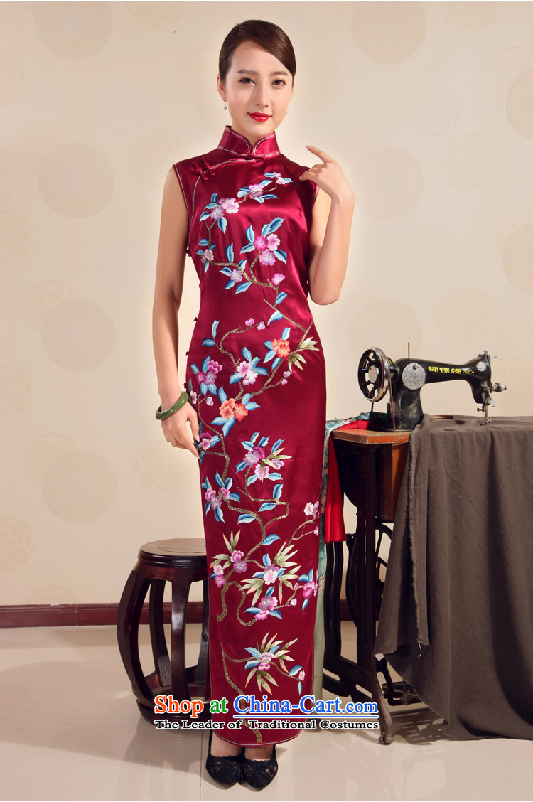 Love of birds 2015 Summer new handicraft embroidery improved stylish heavyweight Silk Cheongsam long red S picture, prices, brand platters! The elections are supplied in the national character of distribution, so action, buy now enjoy more preferential! As soon as possible.