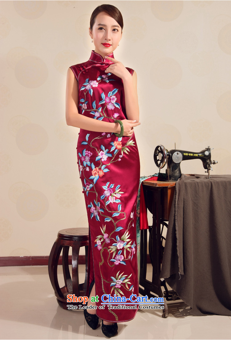 Love of birds 2015 Summer new handicraft embroidery improved stylish heavyweight Silk Cheongsam QD702 long XL Photo, prices, brand platters! The elections are supplied in the national character of distribution, so action, buy now enjoy more preferential! As soon as possible.