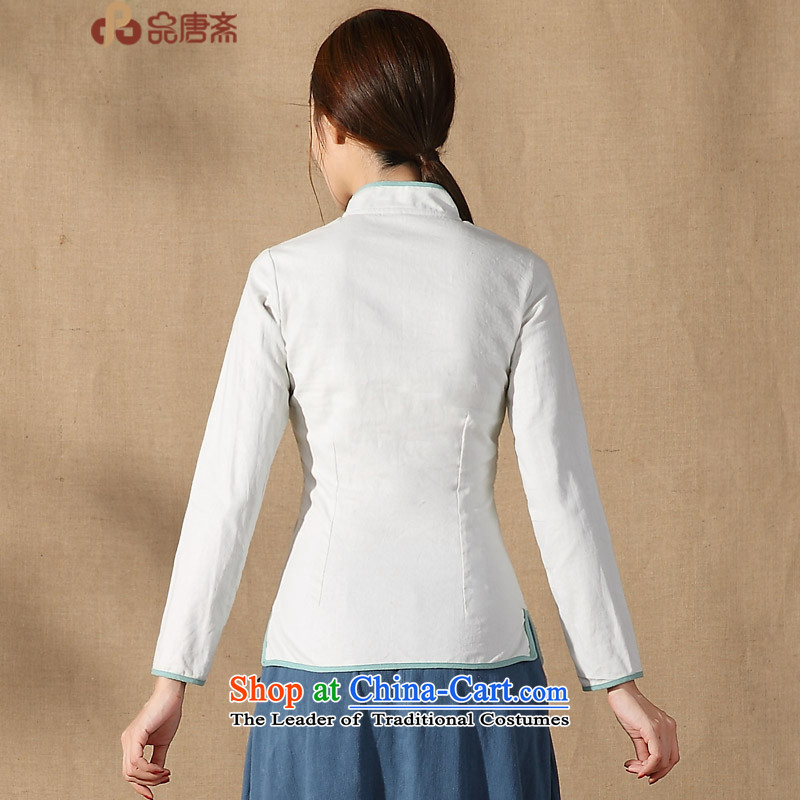 No. of Ramadan 2015 spring outfits Tang new cotton linen, Ms. Tang Dynasty Chinese long-sleeved improved Han-Sau San qipao shirt Light Gray L pre-sale products, Tang Ramadan , , , shopping on the Internet