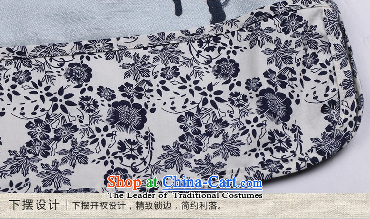 No. of Ramadan 2015 spring outfits Tang New Ms. Tang Dynasty Chinese clothing collar long-sleeved shirt qipao improved Han-light blue M picture, prices, brand platters! The elections are supplied in the national character of distribution, so action, buy now enjoy more preferential! As soon as possible.
