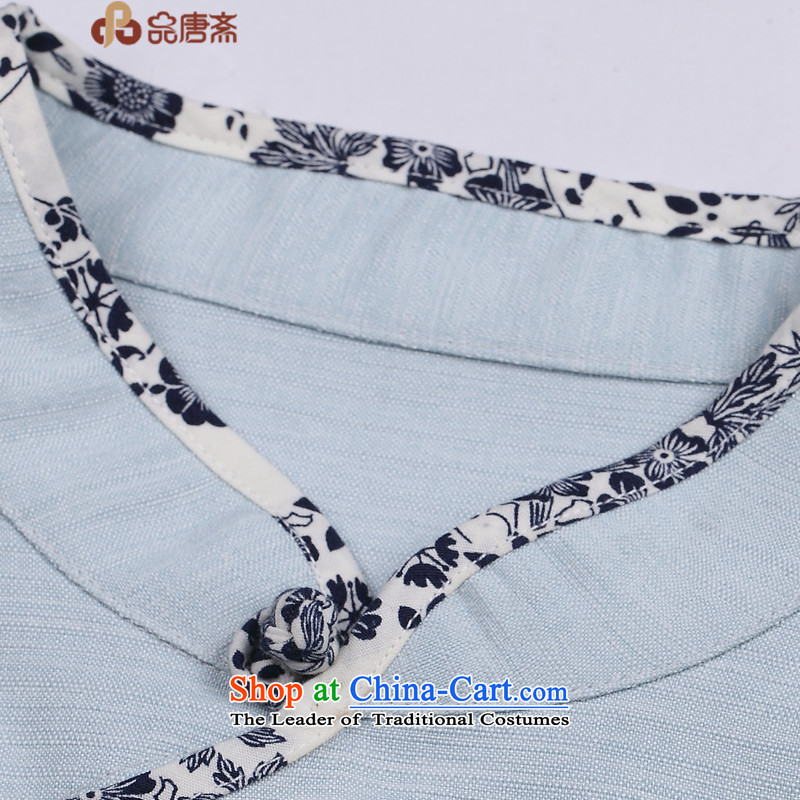 No. of Ramadan 2015 spring outfits Tang New Ms. Tang Dynasty Chinese clothing collar long-sleeved shirt qipao improved Han-light blue M Tang Ramadan , , , No. shopping on the Internet