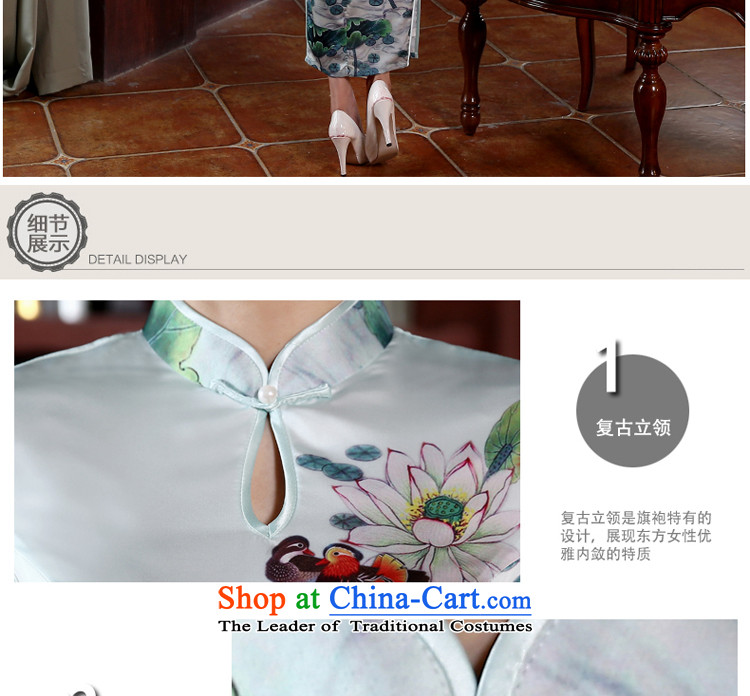 At 2015 new parent in summer and autumn replacing cheongsam dress dresses Ms. daily long thin improved retro Lotus Graphics Yuanyang 2XL Photo, prices, brand platters! The elections are supplied in the national character of distribution, so action, buy now enjoy more preferential! As soon as possible.