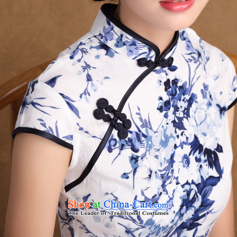 The cheer her from El new summer new stretch cotton linen daily routine improvement qipao improved short porcelain cheongsam dress SZ M815 PUERTORRICANS size is too small, the cross-sa , , , shopping on the Internet