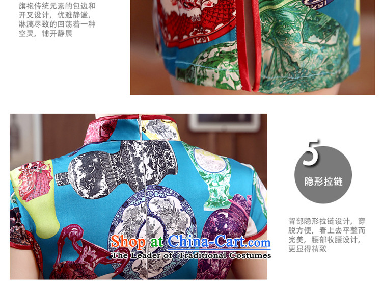 At 2015 new parent dulls daily improvement and the relatively short time, short-sleeved upscale herbs extract silk cheongsam dress short, 2XL Photo, prices, brand platters! The elections are supplied in the national character of distribution, so action, buy now enjoy more preferential! As soon as possible.