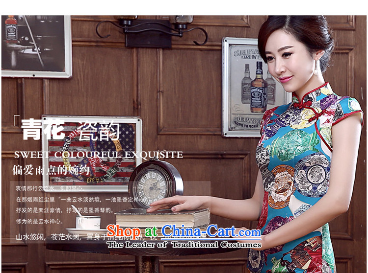 At 2015 new parent dulls daily improvement and the relatively short time, short-sleeved upscale herbs extract silk cheongsam dress short, 2XL Photo, prices, brand platters! The elections are supplied in the national character of distribution, so action, buy now enjoy more preferential! As soon as possible.