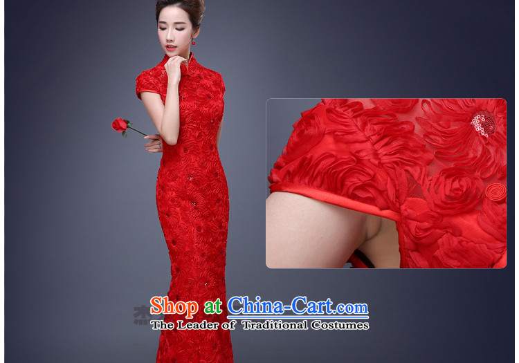 Jie mija bows to married women Red Dress 2015 new spring and summer short-sleeved qipao Long Short Sau San, red long L picture, prices, brand platters! The elections are supplied in the national character of distribution, so action, buy now enjoy more preferential! As soon as possible.