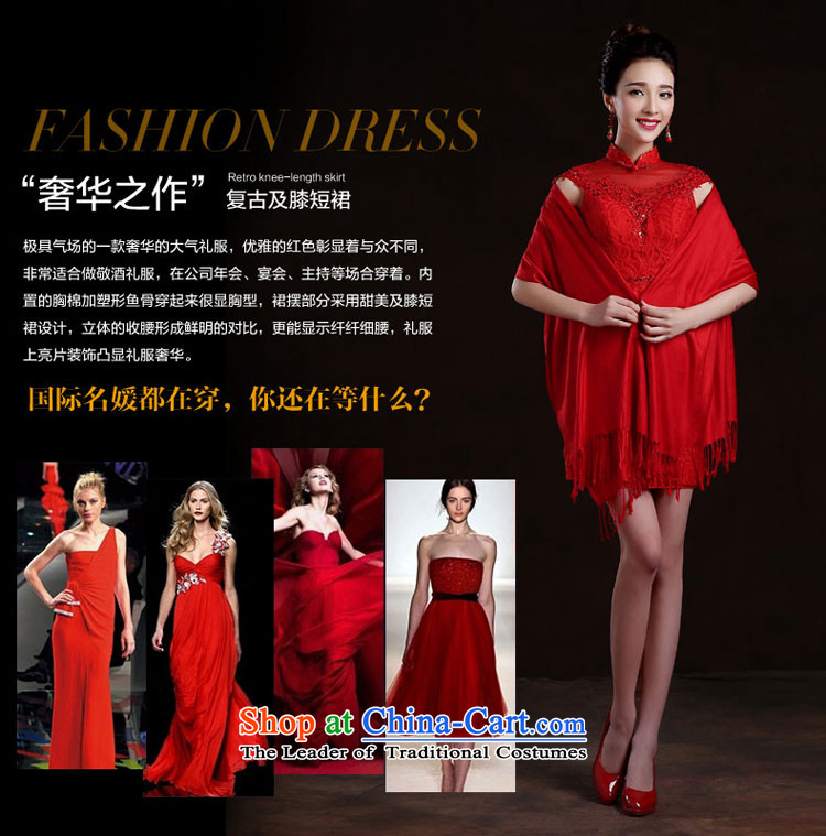 Qing Hua yarn bride wedding dress bows services spring and summer skirts qipao new 2015 red lace Sau San retro style improvement red , prices, picture L brand platters! The elections are supplied in the national character of distribution, so action, buy now enjoy more preferential! As soon as possible.