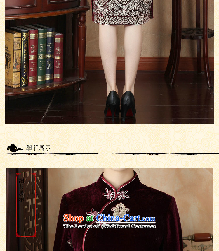 Dan smoke during the spring and autumn female qipao Tang Dynasty Chinese improved collar scouring pads in long retro Kim long-sleeved cheongsam dress as Sau San map color 2XL Photo, prices, brand platters! The elections are supplied in the national character of distribution, so action, buy now enjoy more preferential! As soon as possible.