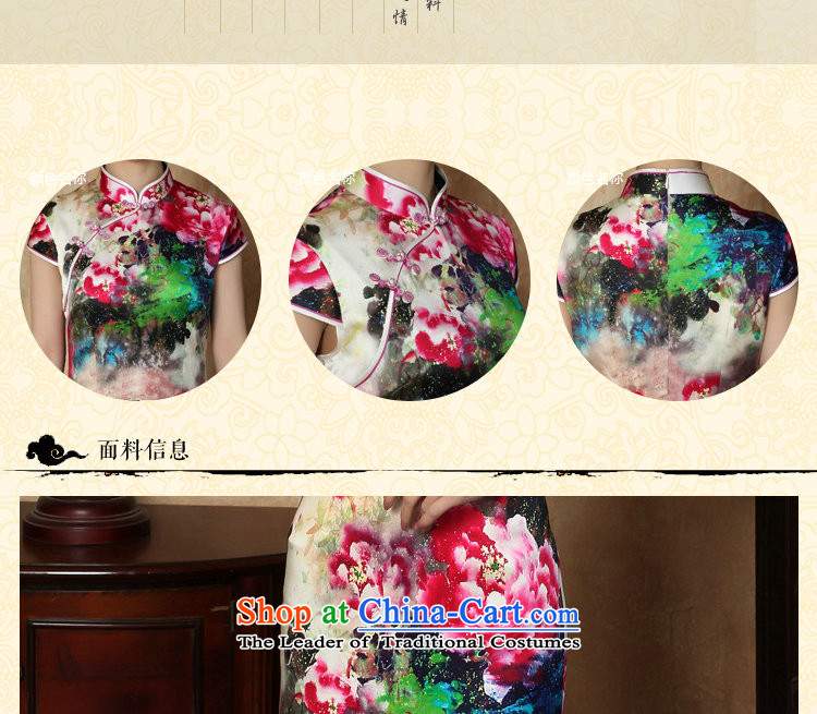 Floral female qipao summer new Tang dynasty silk collar poster short qipao Chinese herbs extract improved short qipao 3XL color image as shown in figure, prices, brand platters! The elections are supplied in the national character of distribution, so action, buy now enjoy more preferential! As soon as possible.