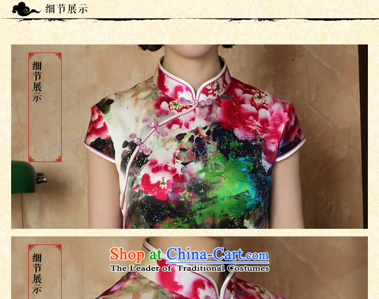 Floral female qipao summer new Tang dynasty silk collar poster short qipao Chinese herbs extract improved short qipao 3XL color image as shown in figure, prices, brand platters! The elections are supplied in the national character of distribution, so action, buy now enjoy more preferential! As soon as possible.