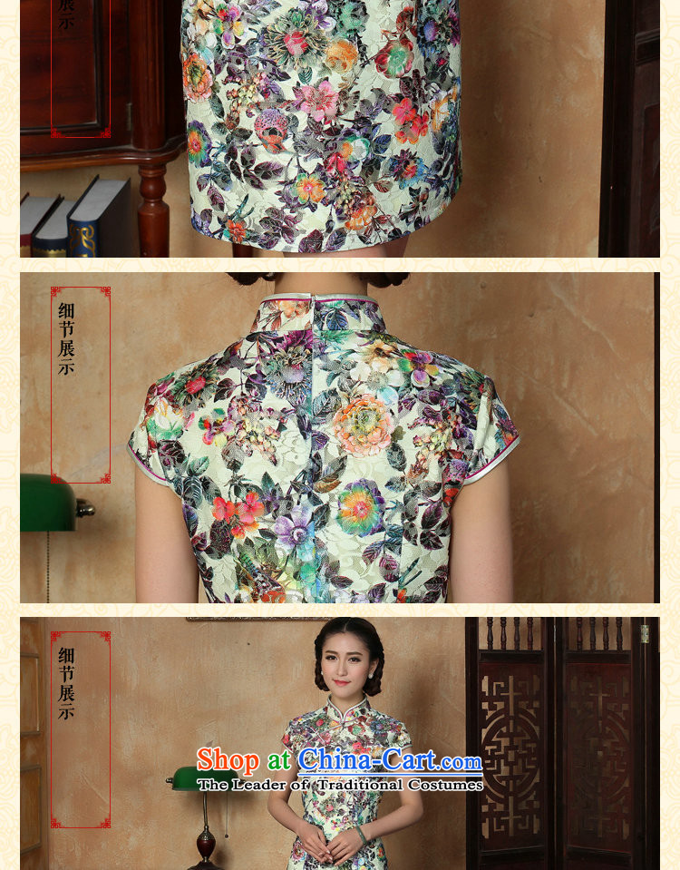 It new summer cheongsam dress Chinese improved lace Short-Sleeve Mock-Neck ramp up short cheongsam dress suit Figure 2XL color pictures, prices, brand platters! The elections are supplied in the national character of distribution, so action, buy now enjoy more preferential! As soon as possible.