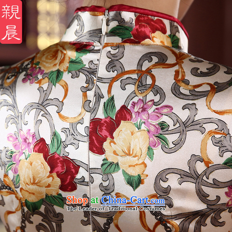 【 pro-am- 2015 new summer Korean autumn day-to-dos Santos silk stylish improved short, Retro Silk Cheongsam short) S, pro-am , , , shopping on the Internet