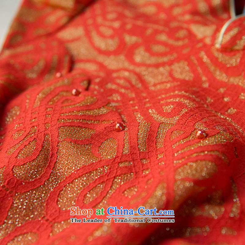【 Yat lady- stream of media women's spring 2014 new improved composite lace on silk cheongsam dress blue XL, Yat Lady , , , shopping on the Internet