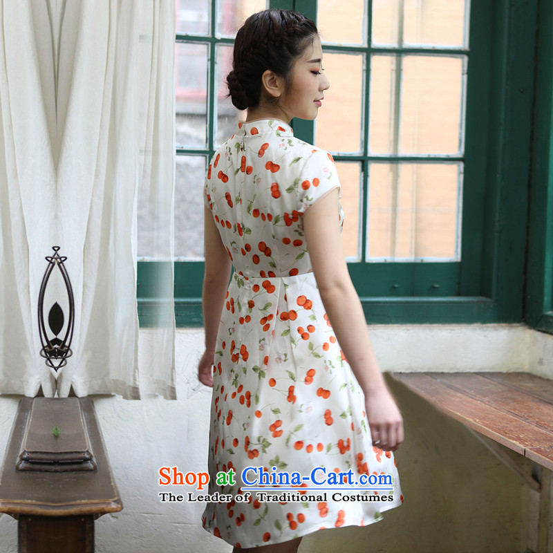 A Pinwheel Without Wind Zhu Ying Yat Silk China wind collar dresses summer new women's 2015 skirt ethnic white female M Yat Lady , , , shopping on the Internet