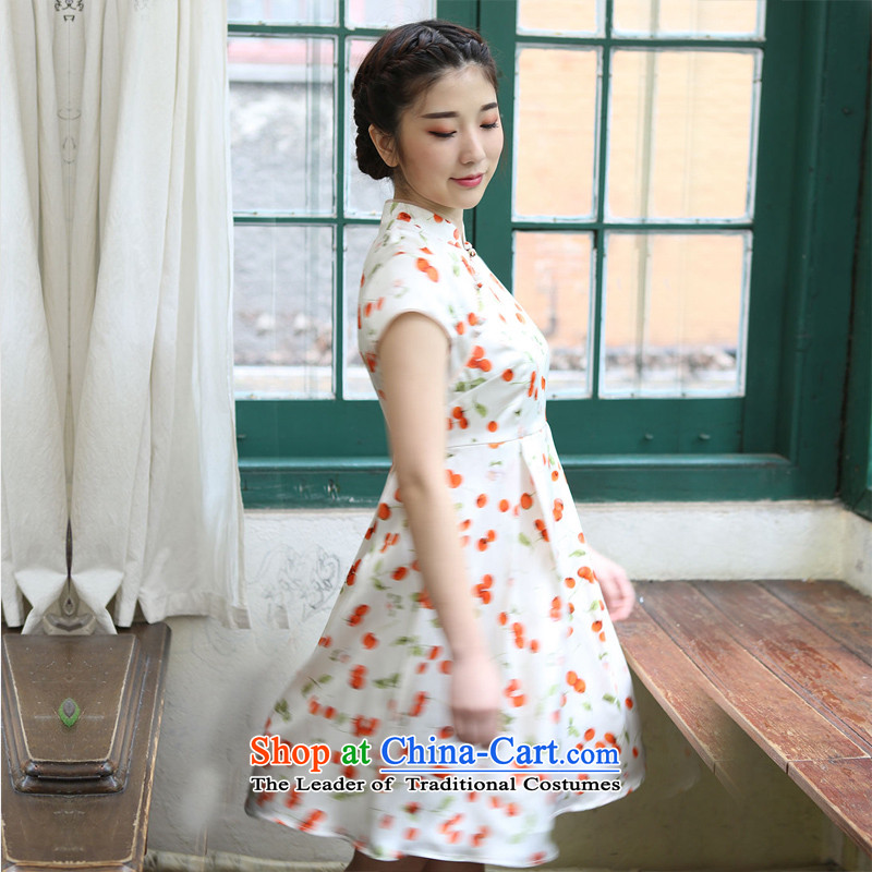 A Pinwheel Without Wind Zhu Ying Yat Silk China wind collar dresses summer new women's 2015 skirt ethnic white female M Yat Lady , , , shopping on the Internet
