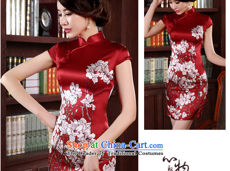 The pro-am daily new 2015 herbs extract upscale summer short of red retro style silk women Sau San qipao short) S picture, prices, brand platters! The elections are supplied in the national character of distribution, so action, buy now enjoy more preferential! As soon as possible.