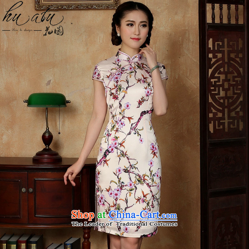 Figure for summer flowers new women's dresses Chinese daily improved emulation silk collar need breasted qipao figure color mosaic.... 2XL, shopping on the Internet
