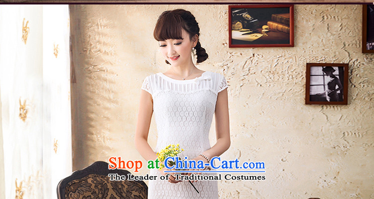 A Pinwheel Without Wind Yat Mai-mai spring and summer new lace skirt Fashion Sau San short-sleeved female skirt breathability and elegant white L picture, prices, brand platters! The elections are supplied in the national character of distribution, so action, buy now enjoy more preferential! As soon as possible.