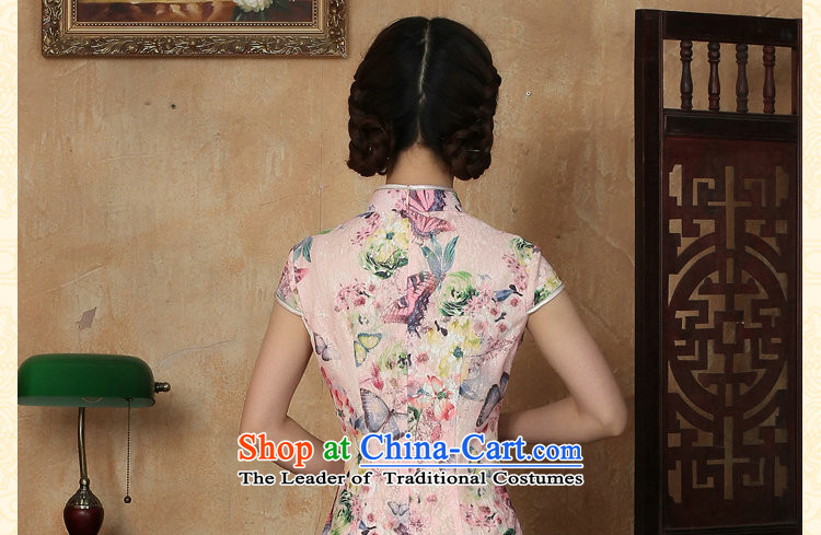 Dan smoke summer new cheongsam dress Tang Dynasty Chinese lace improved daily collar short cheongsam dress as butterfly map color pictures, prices, XL brand platters! The elections are supplied in the national character of distribution, so action, buy now enjoy more preferential! As soon as possible.