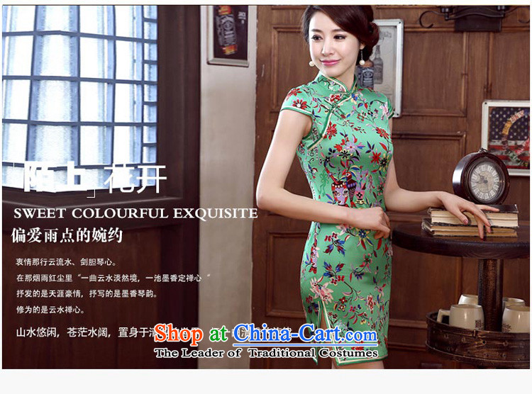 The pro-am daily new autumn 2015 Summer stylish silk retro short, upscale beauty improved sauna Silk Cheongsam Short M picture, prices, brand platters! The elections are supplied in the national character of distribution, so action, buy now enjoy more preferential! As soon as possible.