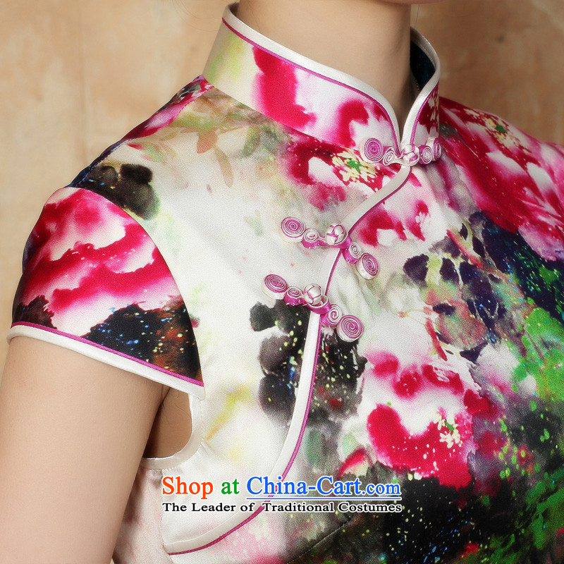 The Court wishes to 2015 Elizabeth Yee-new cheongsam dress summer heavyweight silk cheongsam dress short of the cross-sa M Y5120 shopping on the Internet has been pressed.