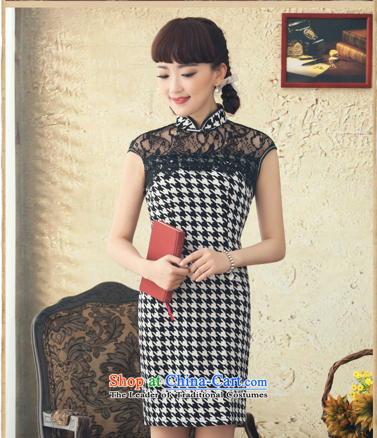 A Pinwheel Without Wind dance ink Yat lace cheongsam dress retro elegant qipao skirt spring and summer new improved black L pictures stylish Sau San, prices, brand platters! The elections are supplied in the national character of distribution, so action, buy now enjoy more preferential! As soon as possible.